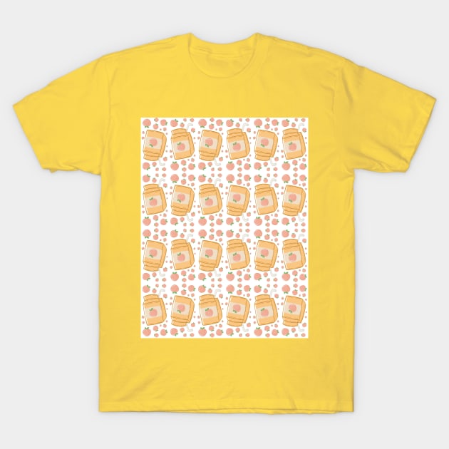 peach juice box pattern T-Shirt by TASCHE